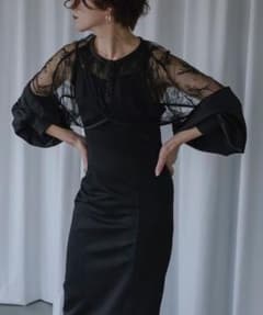 Lady set レーストップドレス　セット　ブラックのサムネイル