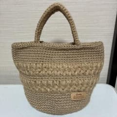 ハンドメイド 麻紐バッグ かごバッグ　麻ひも　シンプルのサムネイル