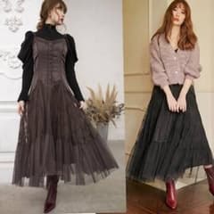 her lip to lace-trimmed satin cami dressのサムネイル