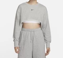 NIKE クロップド スウェット トレーナー グレーのサムネイル