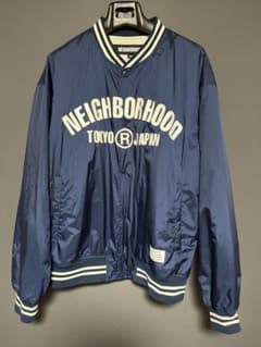 ［即完]NEIGHBORHOOD ナイロンキルティングスタジャン　ネイビー 即完]NEIGHBORHOOD ナイロンキルティングスタジャン ネイビー