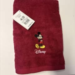 Disney ミッキーマウス 刺繍入り バスタオル レッドのサムネイル