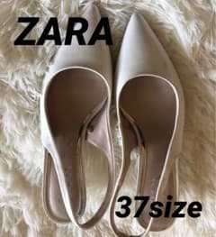 試着のみ！ZARA ホワイトローヒールのサムネイル