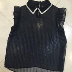 リランドチュールシースルー襟つきトップスのサムネイル