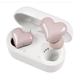 新品未開封　ピンクのハート型ワイヤレスイヤホン　Heart budsのサムネイル