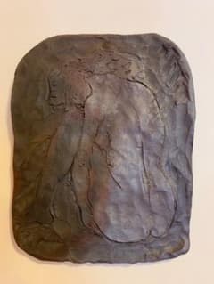 Nude figure 13, Shigaraki ware ceramic art wall hanging.