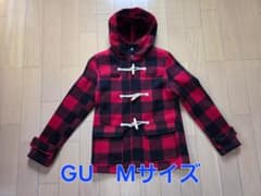 GU ダッフルコート 赤黒チェック Mサイズのサムネイル
