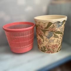 昭和レトロ】ゴミ箱 ダストボックス 当時物 プラスチック 小物入れ
