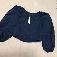 ZARA パフスリーブ ブラウス ブラック Lのサムネイル
