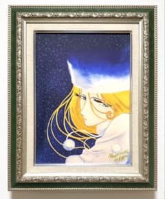 F4】松本零士（メーテル）肉筆品/表裏サイン有り/手描き/油絵/絵画