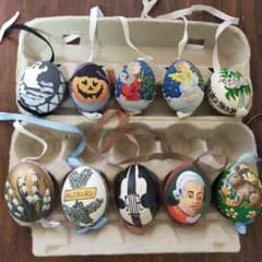 オーナメント クリスマス イースター エッグ ハンドメイド 刺繍