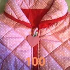 ピンク ドット柄 キルティングコート100のサムネイル