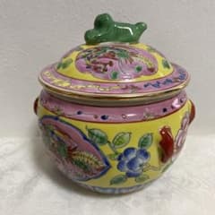 プラナカン食器 蓋付き壺 許順昌造 鳳凰文(カムチェン)のサムネイル