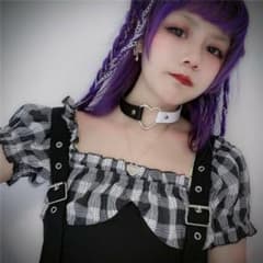 ハートチョーカー ネックレス レディース ブラック×レッドのサムネイル