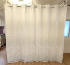 [Complete Set] Room Divider Curtain (2 panels) + Tension Rod + Tassel / Instructions Included