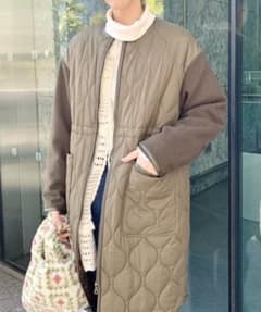 Ray BEAMS キルティング ロングコートのサムネイル