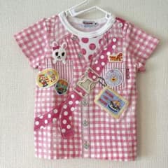 美品 ミキハウス うさこちゃん半袖Tシャツ 80サイズ だまし絵 ピンク 