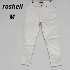 로셸 화이트 데님 팬츠 발목 길이 캐주얼 화이트 M