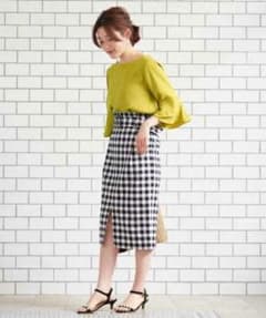 le.coeur blanc＊ギンガムチェックベルテッドタイトスカートのサムネイル
