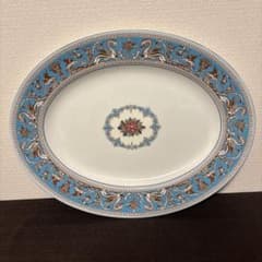 美品 希少刻印ウェッジウッドユーランダーパウダーオーバルプレート ウェッジウッド フロレンティーン ターコイズ オーバルプレート M