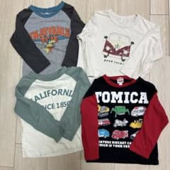 【まとめ売り4点】長袖Tシャツ ロンT 保育園着 100 ※1点110 男の子のサムネイル