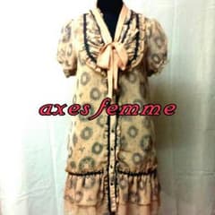 axes femme☆ボータイリボンチュニワンピのサムネイル