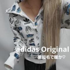 adidas Original♡激かわ可愛すぎます♡裏起毛パーカースニーカー柄