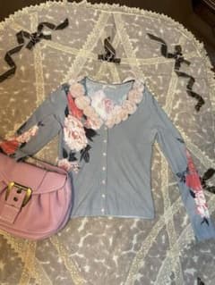 ブルマリン 可愛いミンクの薔薇襟 カーディガン - メルカリ