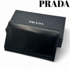 【最高級極美品】プラダ 2つ折り財布 ナッパレザー 本革 ブラック 黒 最高級極美品】プラダ 2つ折り財布 ナッパレザー 本革 ブラック 黒