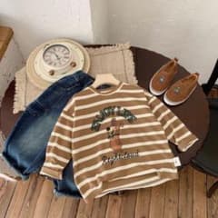 子供服　ストライプ・ロングTシャツのサムネイル