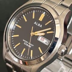 稼動品】SEIKO ALBA V743-0BA0 デイデイト 青文字盤 メンズ - メルカリ