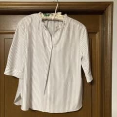 J.PRESS 五分袖 ストライプ ブラウス Mサイズのサムネイル