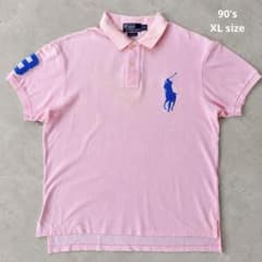 Polo Ralph Lauren ビッグポニー ポロシャツ y2k 薄ピンク - メルカリ