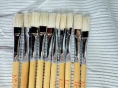 正文堂 白羊毛 平筆 竹軸　細目　10本セットのサムネイル