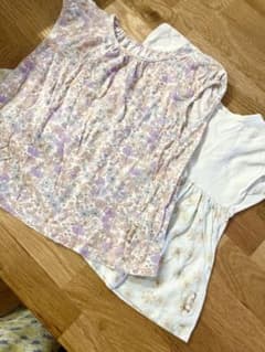 ポール&ジョー　ユニクロ　ベビー　tシャツ　2枚セット　花柄のサムネイル