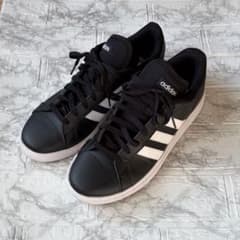 adidas スニーカー グランドコート 27cm コアブラック GW9251