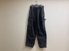 デニム カーゴパンツ ブラック Lサイズのサムネイル