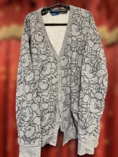 【完売品】ディズニー公式 ミッキー 総柄 カーディガン グレー 綿100%のサムネイル
