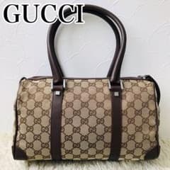 美品✨GUCCI GG柄 キャンバス ボストンバッグ シルバー金具 ベージュのサムネイル