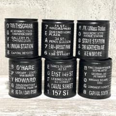 男前 リメイク缶 6缶セット φ75 H82 NYC LABEL BK❶ リメ缶のサムネイル