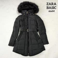 ZARA ザラ ダウンジャケット グレーダックダウン ベルト付 M 黒 2way