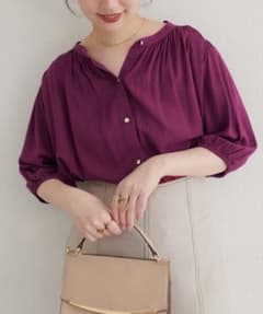 natural coutureナチュラルクチュール パープルブラウス オフィカジのサムネイル