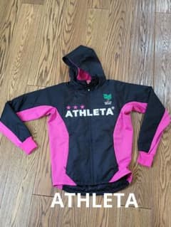 ATHLETA　黒&ピンク　薄手　ダウン　 SSサイズ　アスレタのサムネイル