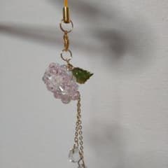 スワロフスキーとビーズで作った紫陽花風チャーム（大）のサムネイル