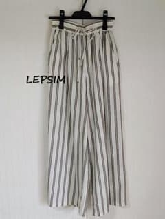 【美品】LEPSIM（レプシム） ストライプ ワイドパンツ Fサイズのサムネイル