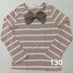 Bee des Bee 長袖カットソー ボーダー リボン 130cmのサムネイル