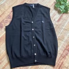 BURBERRY LONDON ニットベスト ブラック ウール100% L