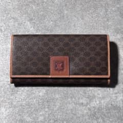 極美品 ヴィンテージ セリーヌ マカダム柄 長財布 ブラウン トリオンフ