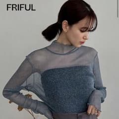 ち*ん様 FRIFUL　シースルートップス 青 ラメ　Mのサムネイル