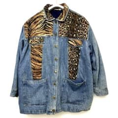 【希少品】CERVELLE ヴィンテージ デニムジャケット アニマル柄 XLのサムネイル